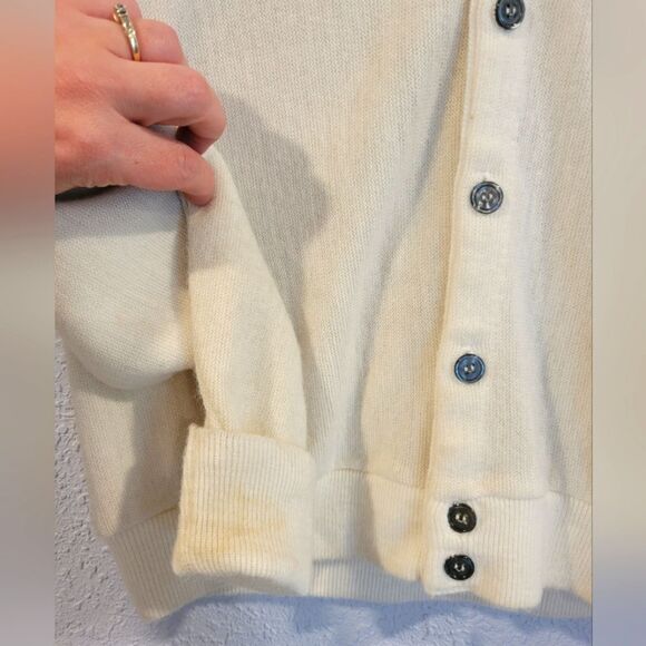 Lacoste Cream Cardigan Sweater - Picture 5 of 10